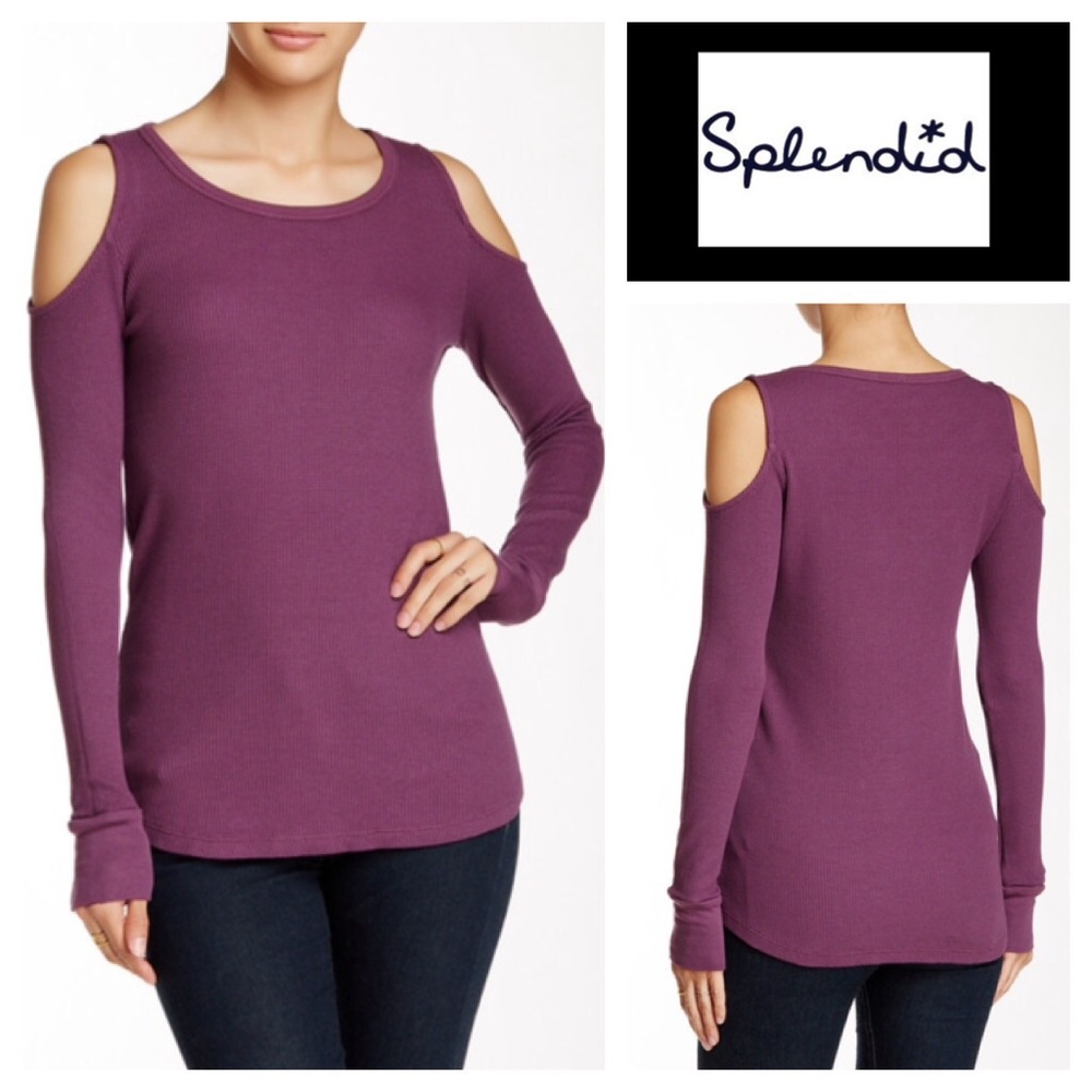 Splendid Thermal Cold Shoulder Tee